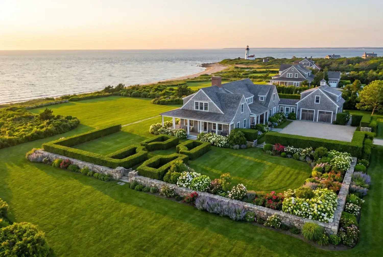 Coastal estate landscaping on Martha's Vineyard