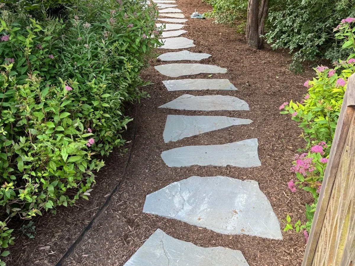 Irregular flagstone path on Martha's Vineyard
