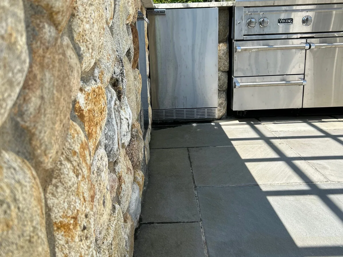 Natural stone veneer detail on Martha's Vineyard