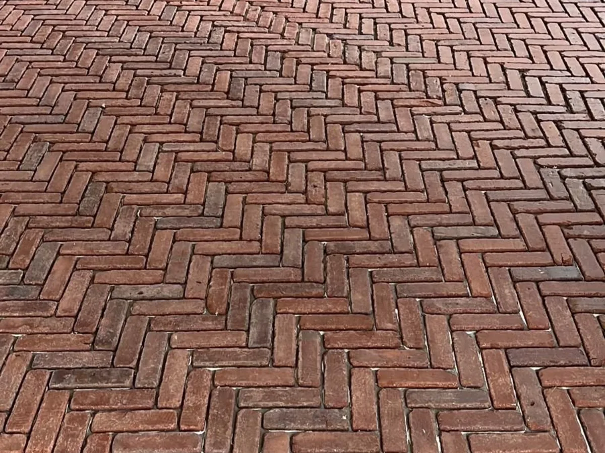 Custom brick herringbone on Martha's Vineyard
