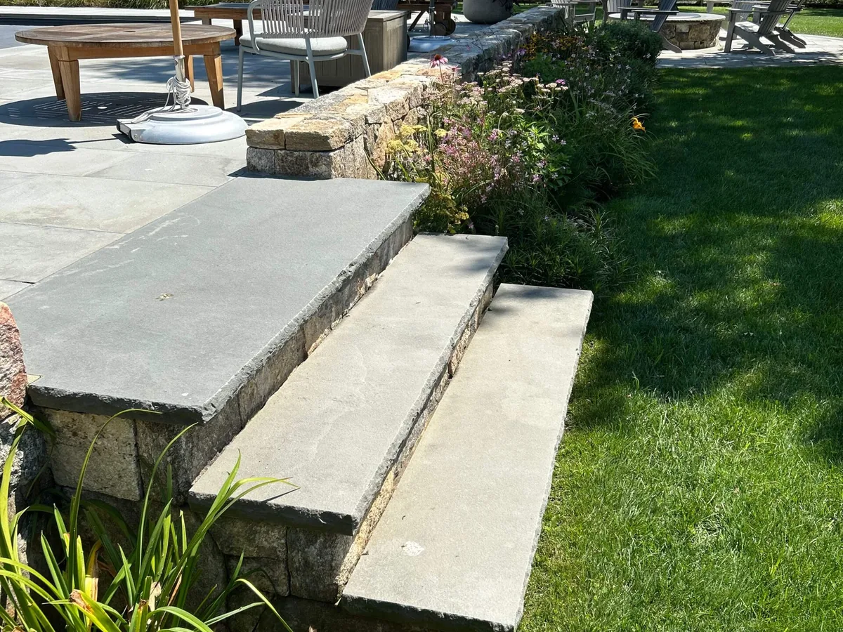 Bluestone steps and coping on Martha's Vineyard