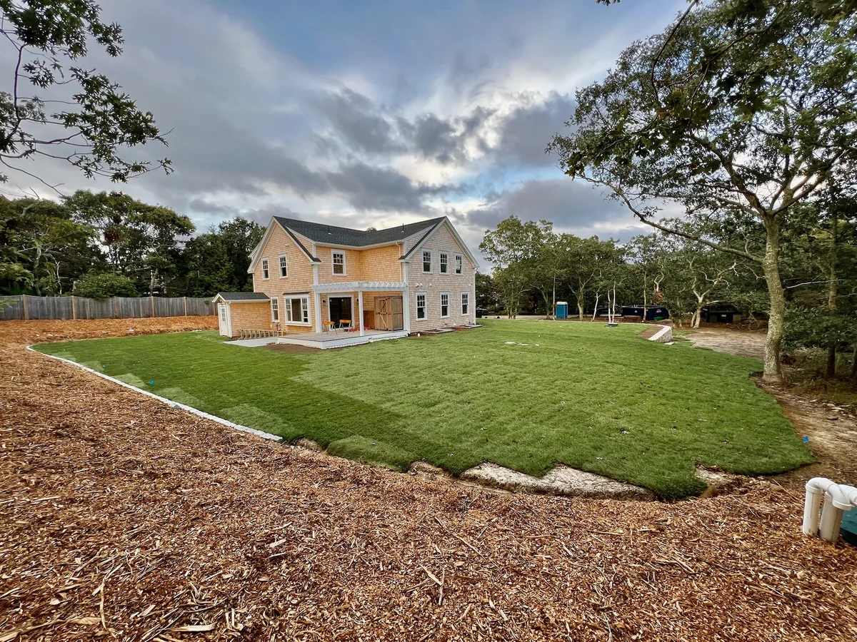 Fresh sod lawn installed on a Martha's Vineyard property